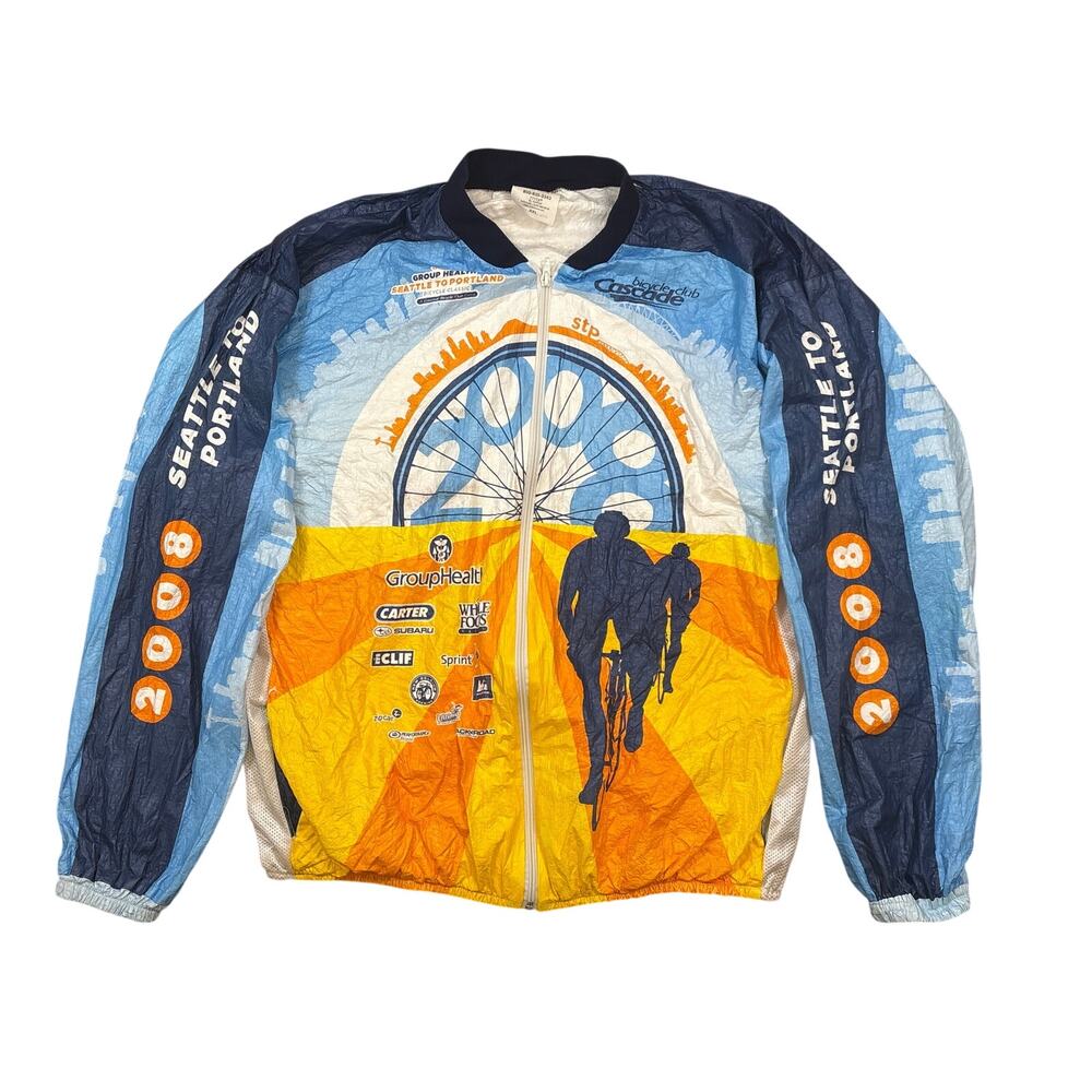 Vtg STP 2008 y2k bicycle classic club event Race xxl windbreaker cycling jacket